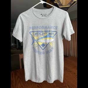 Men’s. Gray Columbia PFG Crewneck Fishing Shirt Size S